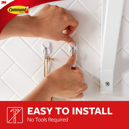 Command Small Wire Toggle Hooks, 16 Hooks and 24 Command Strips, Damage-Free Hanging Wall Hooks with Adhesive Strips, No Tools Adhesive Hooks for Hanging, Organization and Storage, Holds up to 0.5 lb