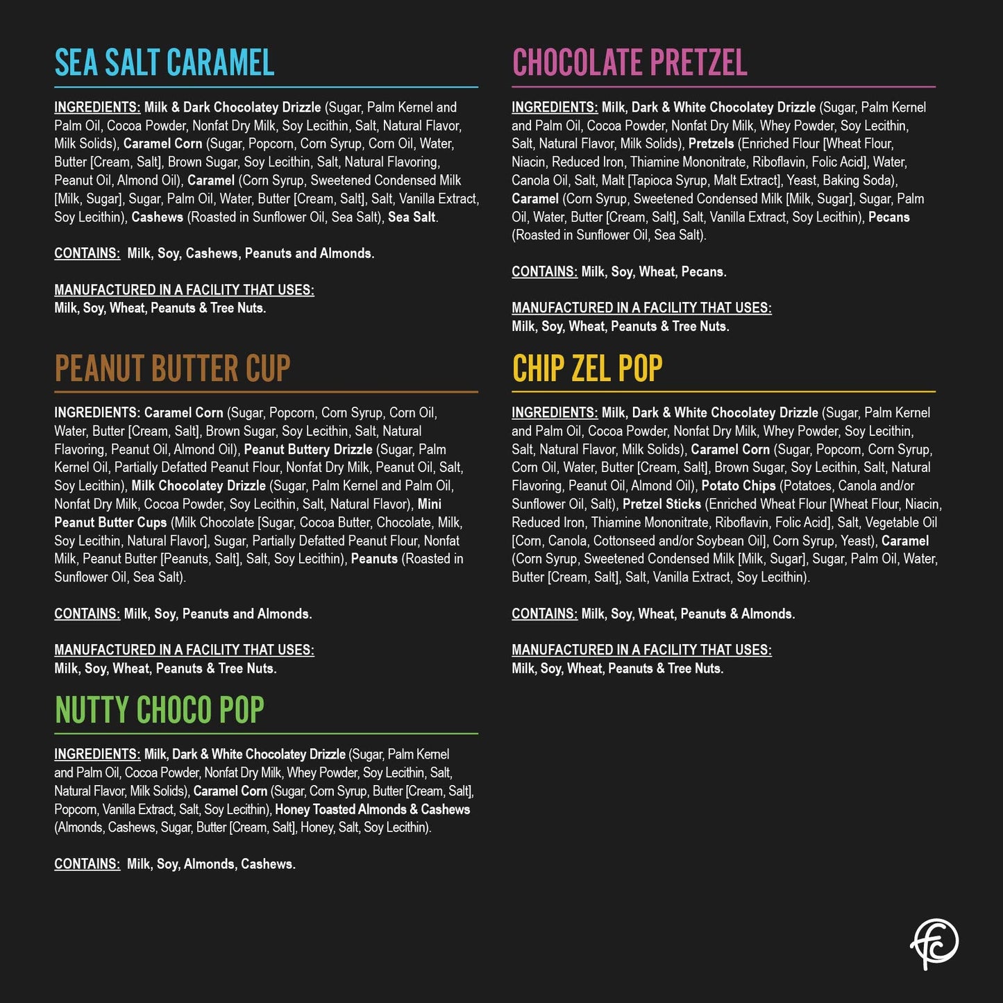 Funky Chunky | Gourmet Chocolate Popcorn Gift Box | Caramel, Nutty Choco Pop, PB Cup, Chip Zel Pop, Choc Prezel Flavors | 5oz Bags (5) Gift Box