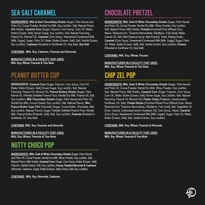 Funky Chunky | Gourmet Chocolate Popcorn Gift Box | Caramel, Nutty Choco Pop, PB Cup, Chip Zel Pop, Choc Prezel Flavors | 5oz Bags (5) Gift Box