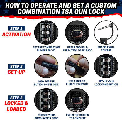 Cedar Mill TSA Approved Handgun Case Lock – Durable, Cut-Resistant Security TSA Locks for Gun Case, Pistol Case, Revolver Gun Case or Firearms – Child-Safe Trigger Locks for Rifles and Shotguns