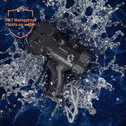 BUYSIGHT Rechargeable Spotlight Flashlight,1000,000 lumens Hand held Spotlight Waterproof Flashlight Hunting Lamp with red Filter (Graphite Black)