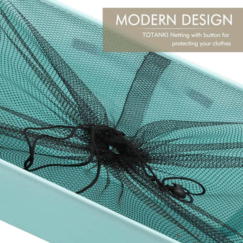 TOTANKI 25" Rolling Slim Laundry Basket on Wheels, Foldable Laundry Hamper with Handle, Collapsible Laundry Sorter and Organizer, Tall Storage Basket Bin (Light Blue)