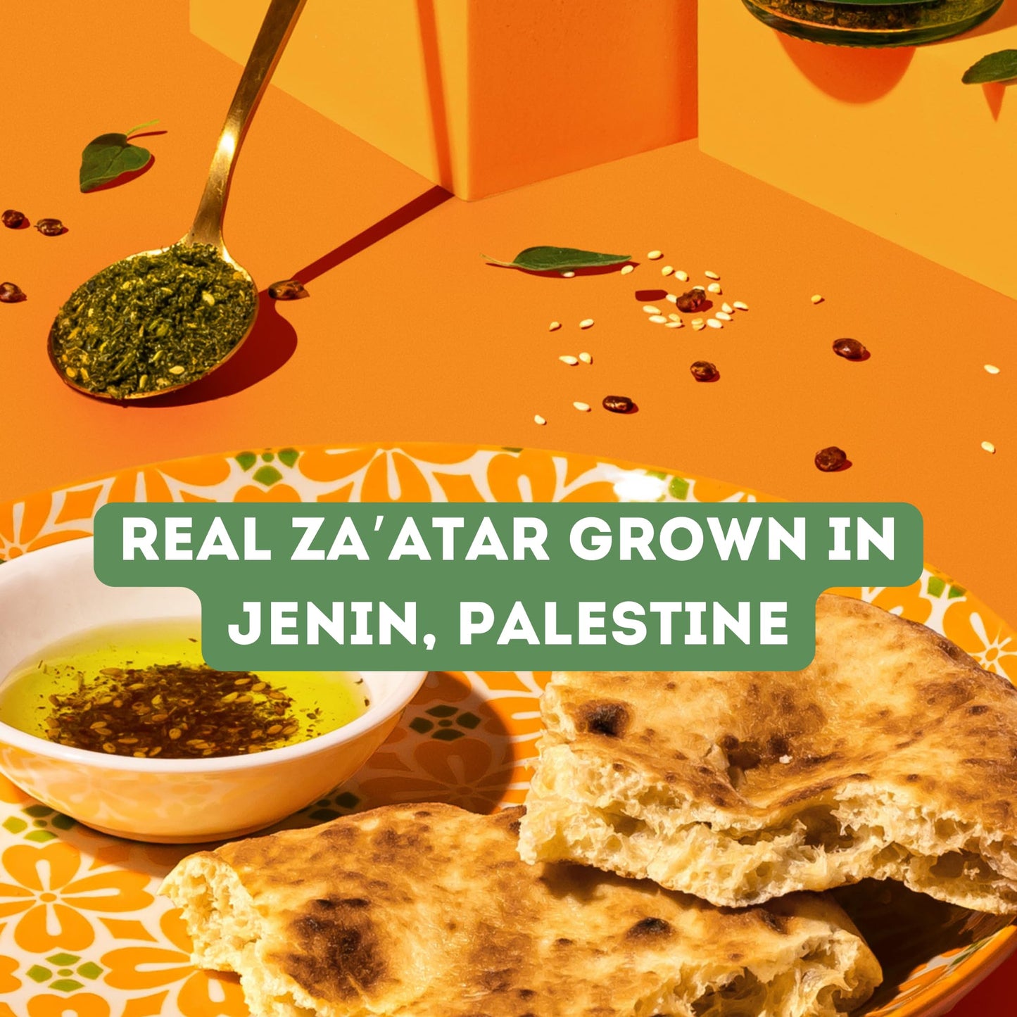 Za'atar by Z&Z | Za'atar Spice Blend with Zaatar Spice, Sumac, & Toasted Sesame Seeds | Za'atar Seasoning for Breads, Salads, Chicken, or Snacks | Savory & Tangy Palestinian Zaatar Seasoning, 2 Oz