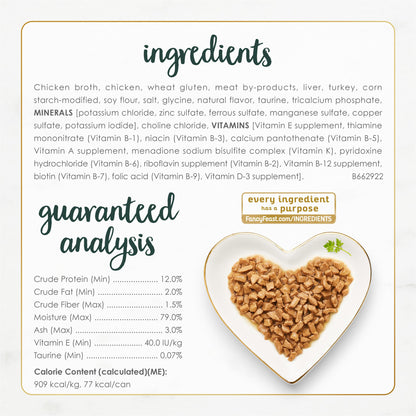 Purina Fancy Feast Senior Wet Cat Food 7 Years Plus Chicken Feast in Gravy Minced - (Pack of 24) 3 oz. Cans