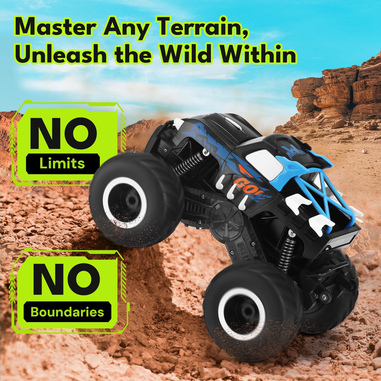Threeking 1:16 Waterproof Monster Truck Toys RC Cars Amphibious Remote Control Car Trucks 4WD All Terrain Off-Road Pickup Toy for 6 7 8 9 10 11 12 Year Old Boys Girls Kids Gifts Presents