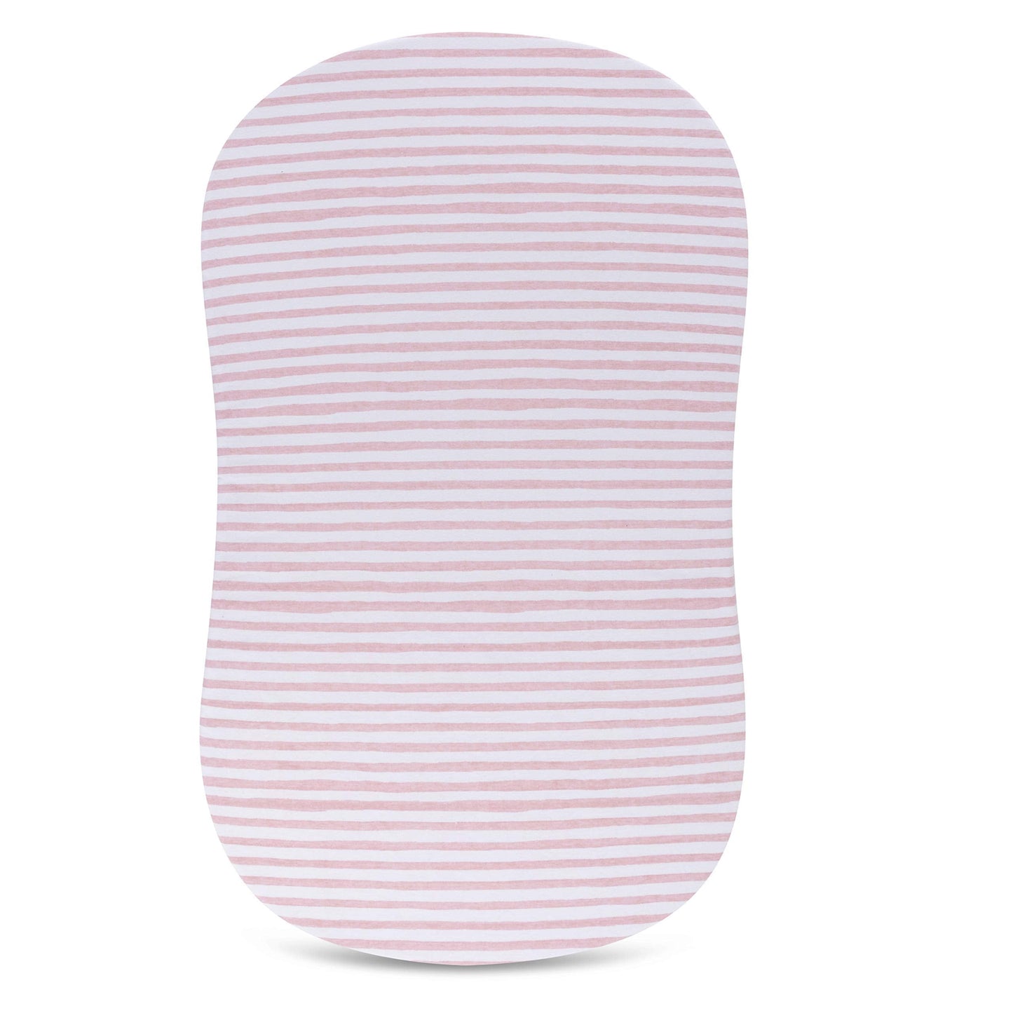 Ely's & Co. Patent Pending Waterproof Bassinet Sheet, No Need for Bassinet Mattress Pad Cover, 2 Pack Mauve Pink Splash & Stripes,for Baby Girl 32" 16"X3"