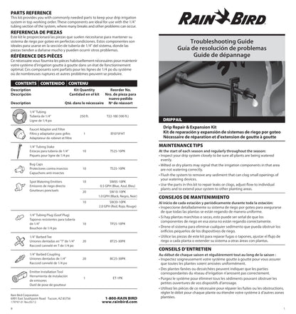 Rain Bird DRIPPAILQ Drip Irrigation Repair and Expansion Kit,Green