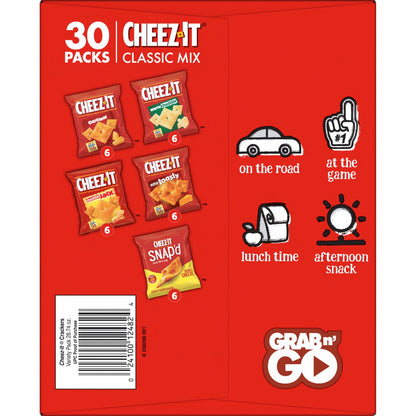 Cheez-It Cheese Crackers, Baked Snack Crackers, Office and Kids Snacks, Variety Pack, 28.74oz Box (30 Packs)