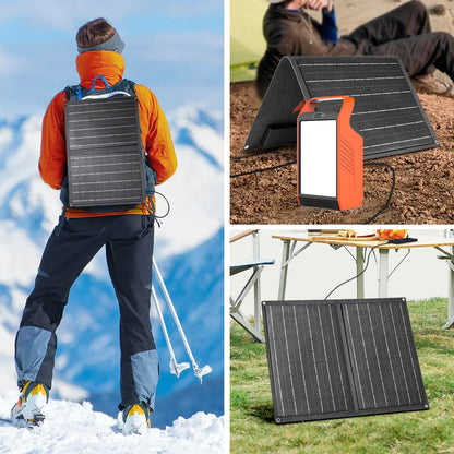 Takki 120W Peak Solar Generator with 21W Panel 83Wh Portable Power Station Solar Power Bank with 110V AC Outlet for Camping Home Use Outdoor Emergency Fan Laptop Hurricane