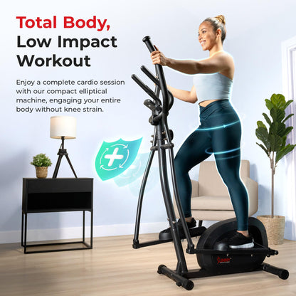 Sunny Health & Fitness Smart Elliptical Machine, Total Body Cross Trainer with Hyper-Quiet Magnetic Belt Drive, Low Impact Exercise Equipment and Exclusive SunnyFit App Enhanced Bluetooth