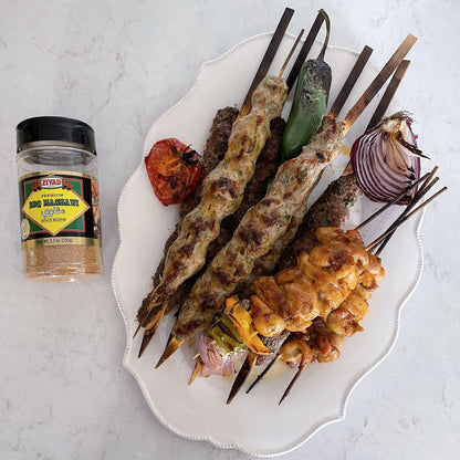 Ziyad Shaker Premium BBQ Mashawi Spice Blend, Salt-Free, Vegan, Vegetarian, No Colors, No Additives, No Preservatives, Smoky BBQ Middle Eastern Spice Mix! 5.3oz