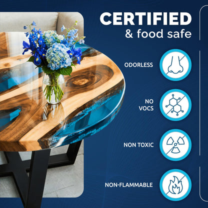 CRAFT RESIN 51 Oz Crystal Clear Deep Pour Epoxy Resin Kit - Food Safe & UV Resistant Best for DIY, Art, River Table, Wood, Flower, Mold Casting Resin Epoxy Kit - for Beginners & Pros