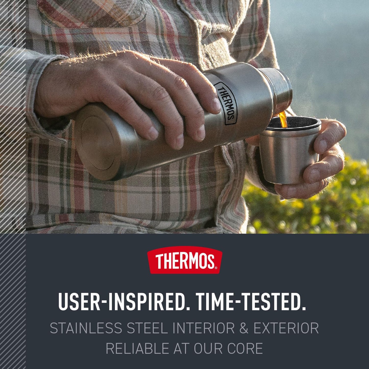 THERMOS Stainless King Vacuum-Insulated Compact Bottle, 16 Ounce, Matte Steel