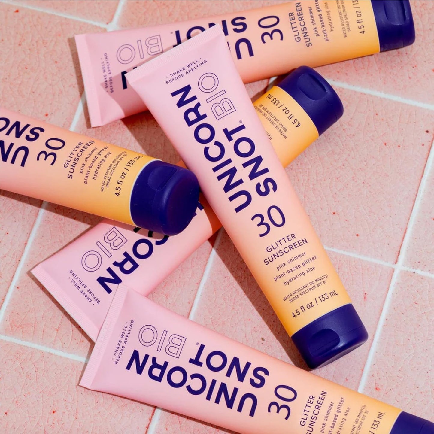 Unicorn Snot Glitter Sunscreen Lotion - SPF 30 Shimmer Sunscreen for Face & Body Glow - UVA/UVB Protection - Water Resistant, Cruelty Free - Made in USA - Rose Gold Shimmer