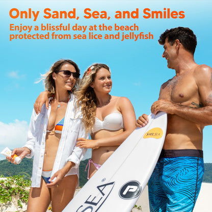 Safe Sea Jellyfish Sting-Blocking Sunscreen, SPF 50+ Lotion 4oz, Waterproof, Biodegradable, Coral Reef-Safe – Body and Face Sunscreen, Anti-Jellyfish and Sea-Lice sting protection.