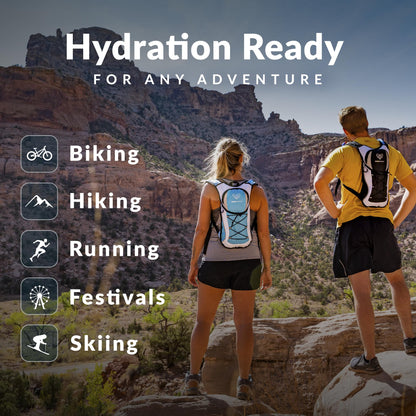 Road Runner Hydration Backpack – Lightweight Water Backpack with 2L Bladder - 12L Hydration Pack for Running, Hiking, Cycling & Outdoor Adventures