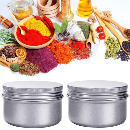 6 Ounce Aluminum Cans 180 mL Screw Lid Metal Storage Tins Containers for Storing Spices, Candies, Lip Balm, Candles, 6 Pcs.