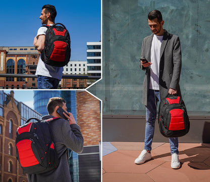 Swissdigital Design Men's Laptop Backpack for College and Business Travel with Integrated USB Charging Port and RFID Protection Fits 15.6" Laptops | J14-41