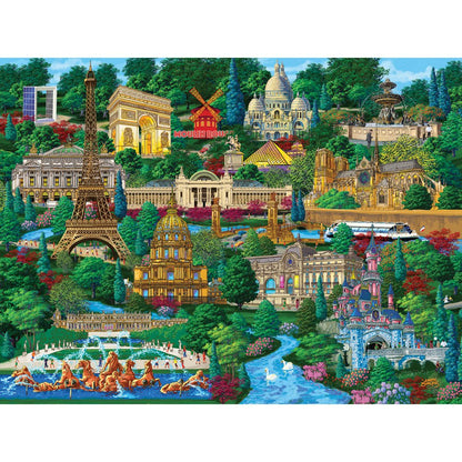 Bits and Pieces – Large 300 Piece Jigsaw Puzzle for Adults – Paris City View - France Jigsaw Puzzle by Artist Joseph Burgess, Completed Puzzle Size: 18" x 24"
