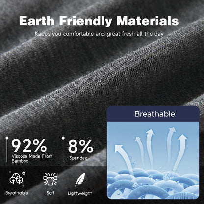 BAMBOO COOL Men's Ultra ComfortSoft Underwear, Moisture Wicking & Breathable No Ride Up Boxer Briefs with Fly, Multipack