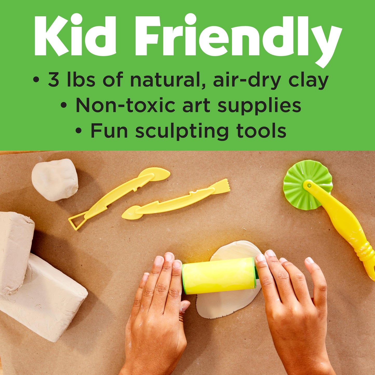 Faber-Castell Pottery Studio - Complete Pottery Wheel and Painting Kit for Beginners, 3 lbs of Sculpting Clay and Tools (Ages 8+)