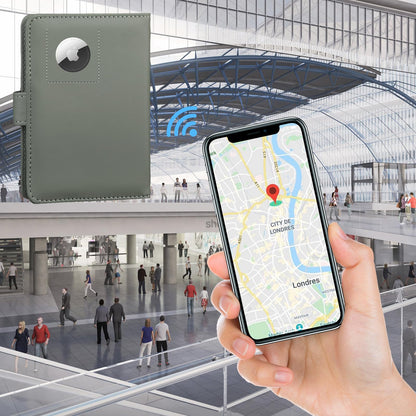 GOAUS Passport Holder for Travel with Airtag Card Slots, Money Pocket, Women Men RFID Blocking Wallet Book Case Green