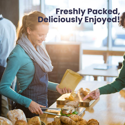 Fit Meal Prep 1000 Pack Paper Sandwich Bags 7 x 6”, Greaseproof Snack Bags, Unbleached Pastry Bag, Recyclable Small Brown Paper Bags, Cookie Sleeves, Food Packing for Bakery, Donuts