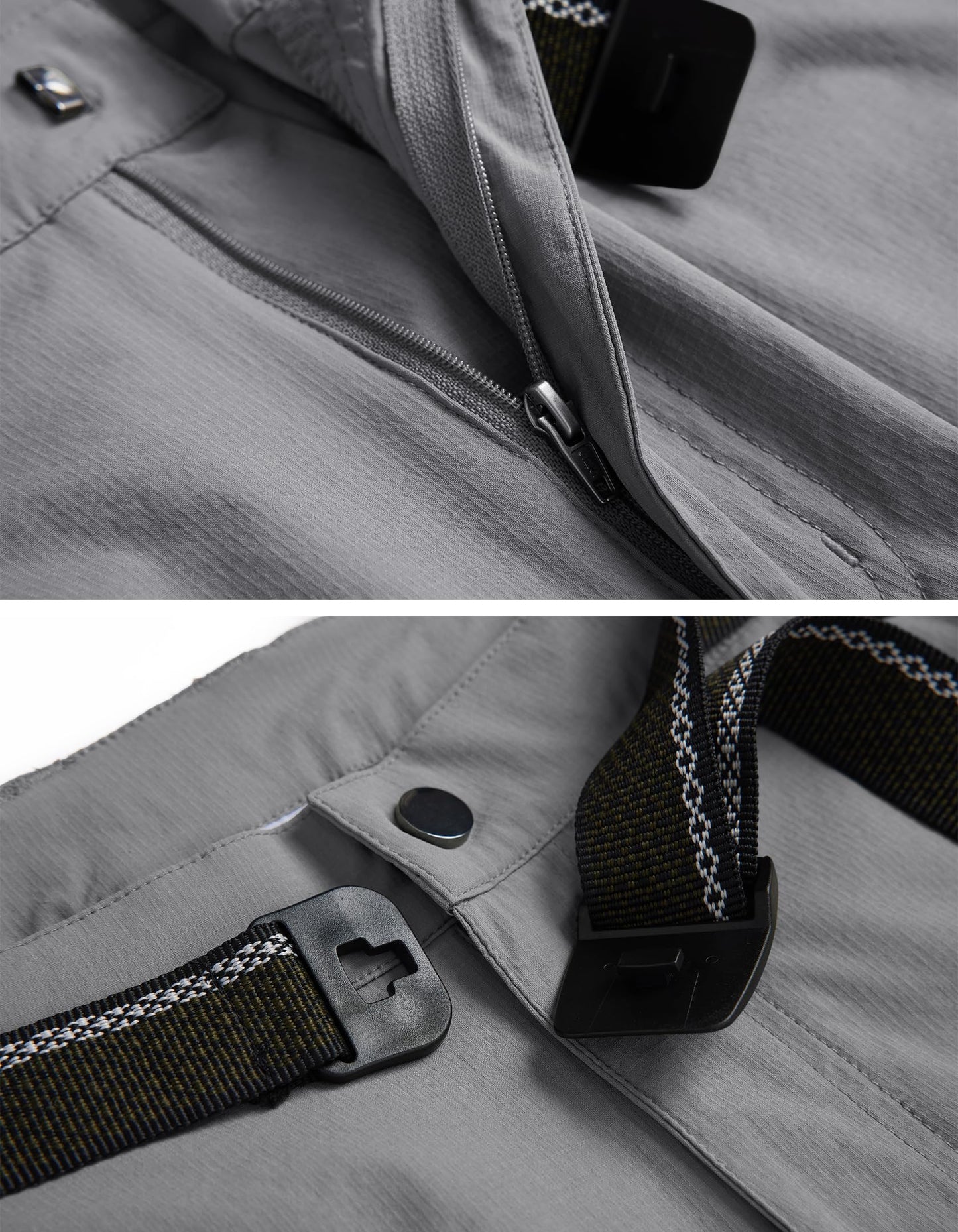 WENRONSTA Men's Hiking Work Cargo Pants Quick-Dry Lightweight Waterproof 6 Pockets Outdoor Mountain Fishing Camping Pants Light Grey XXL