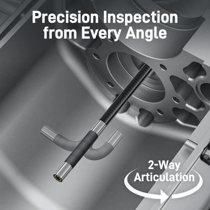 Teslong Two-Way Articulating Borescope with Light, Industrial Endoscope Inspection Camera with Articulated Probe, Flexible Mechanic Fiber Optic Snake Scope Cam for Wall Automotive Engine Inspect-5FT