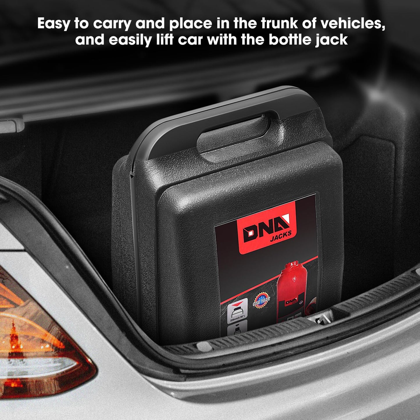 DNA MOTORING 8 tons / 17637 lbs Lifting Automotive Welded Hydraulic Bottle Jack for Repair Vehicle, Pickup, Truck, w/Manual Handle, Red,TOOLS-00358