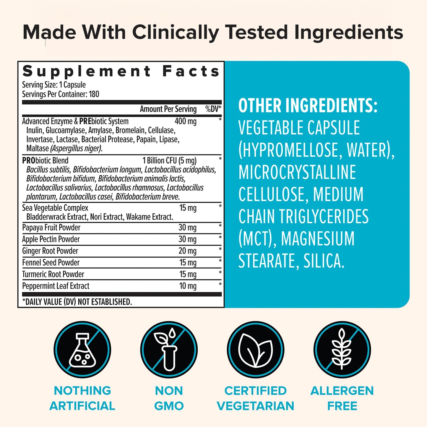 Zenwise Health Digestive Enzymes for Gut Health & Bloating Relief - Multi Enzymes Digestion Supplement with Probiotics, Bromelain & Papaya for Digestive Health Support - Men & Women - 180 Count