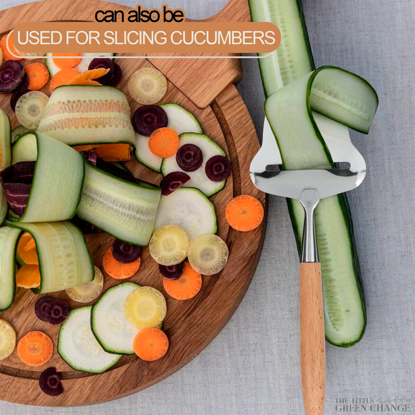 Stainless Steel Cheese Slicer Handheld - Flexible Blade Cheese Planer with Wooden Handle for Smooth, Precise Slicing —Durable, Easy-to-Clean Cutter for Block and Hard Dairy | Easy Slicing and Cutting