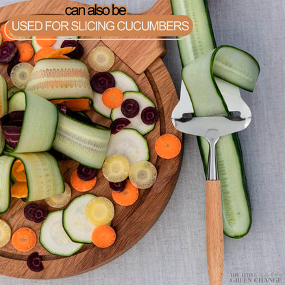 Stainless Steel Cheese Slicer Handheld - Flexible Blade Cheese Planer with Wooden Handle for Smooth, Precise Slicing —Durable, Easy-to-Clean Cutter for Block and Hard Dairy | Easy Slicing and Cutting