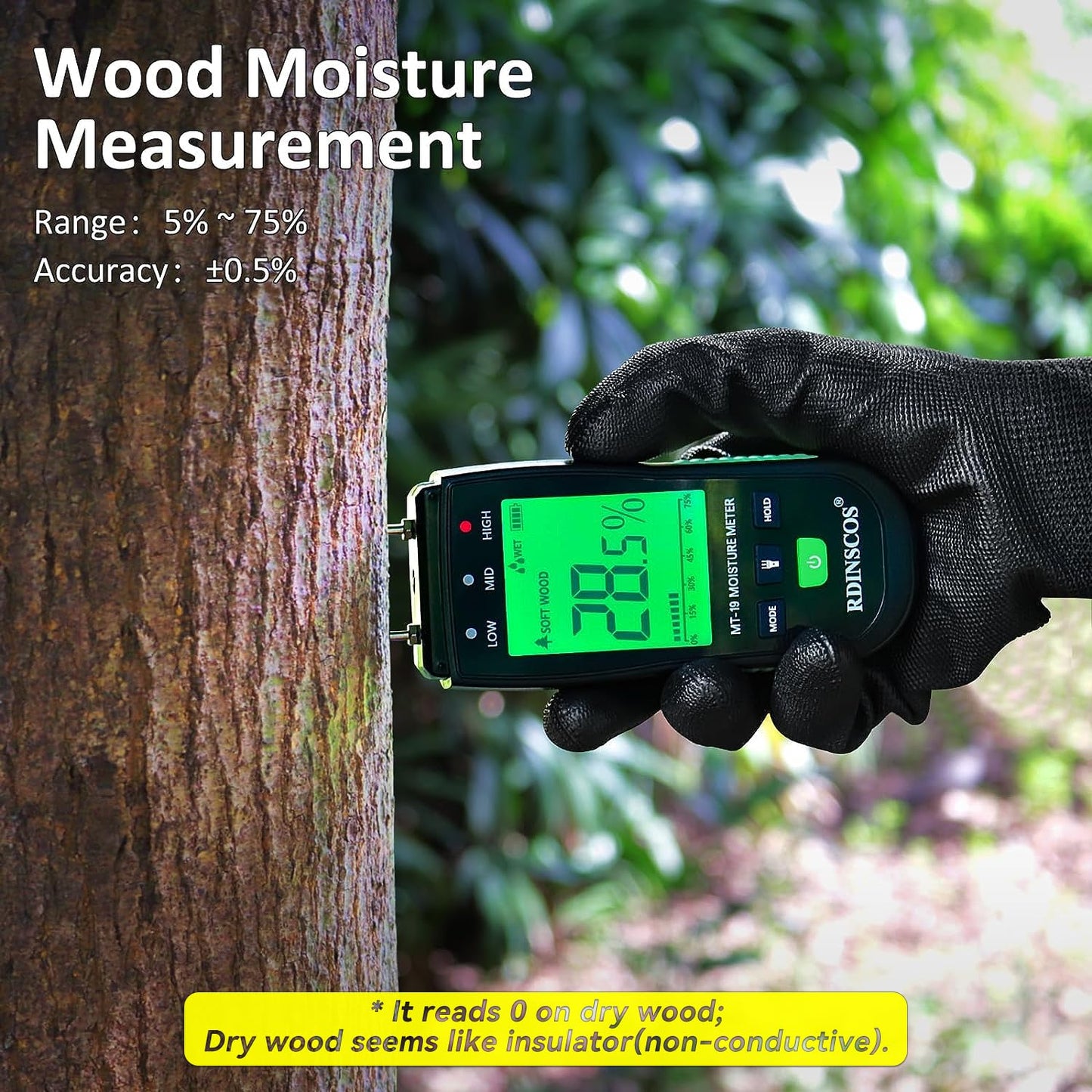 Wood Moisture Meter for Wood, Like Hardwood and Softwood Pin Moisture Tester