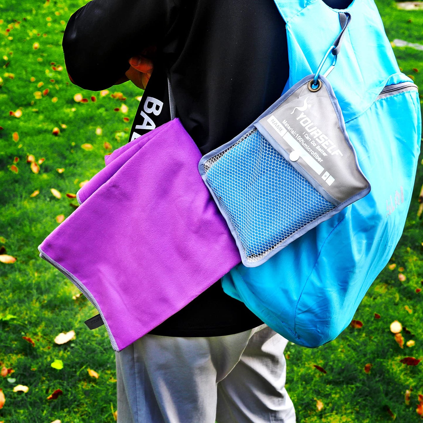 SYOURSELF Microfiber Camping Towel, Quick Dry Towel, Soft Absorbent Compact Travel Gym Workout Sweat Towel for Beach Yoga Swim Travel Camping Hiking Backpack Essentials (M:40"x20")