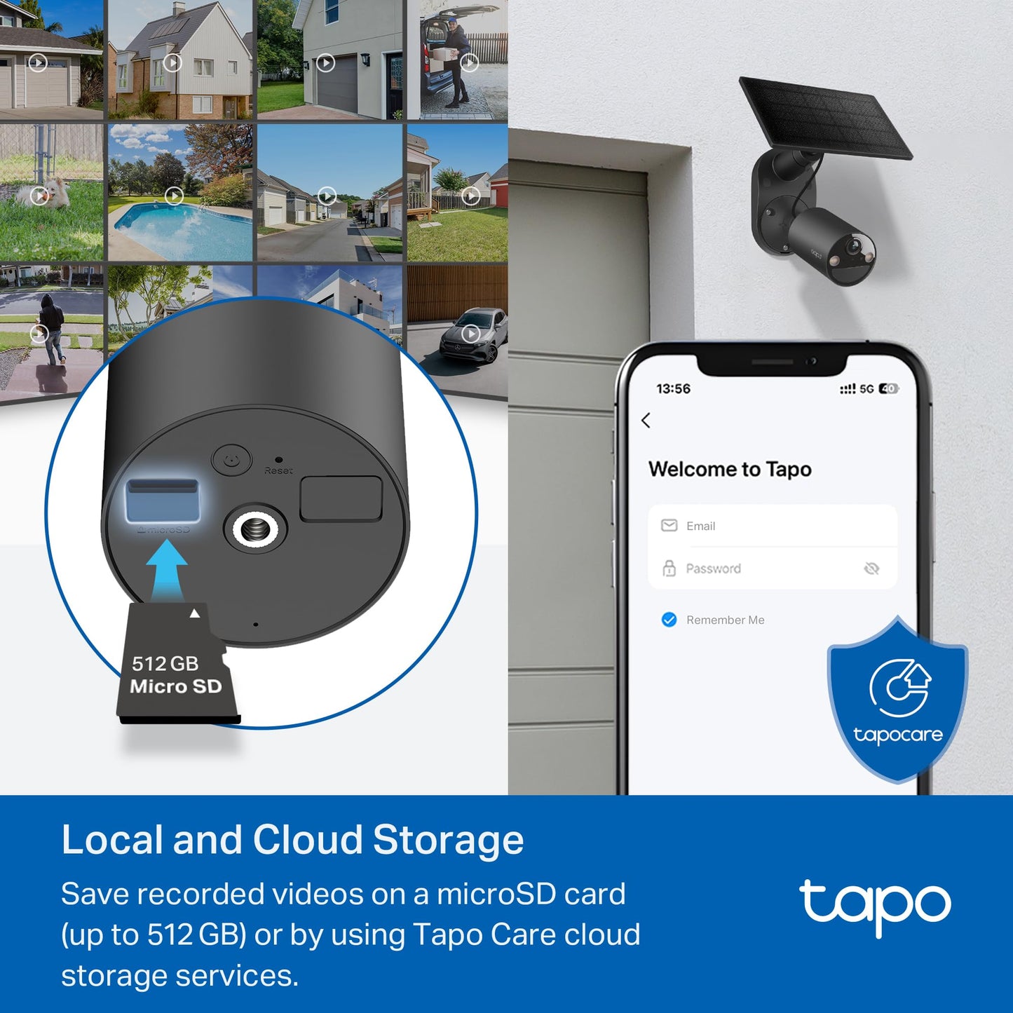 Tapo SolarCam C403 Kit, Outdoor Battery Camera w/Solar Panel, Wireless, 1080P, Free Person Detection, SD/Cloud Storage, Color Night Vision, Built-in Spotlights & Alarm, No Hub Needed, Black