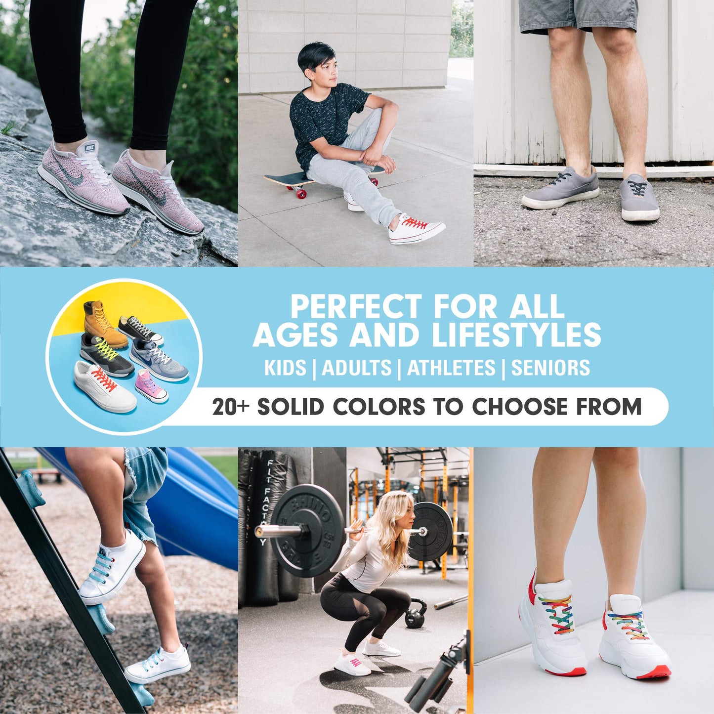 Xpand No Tie Shoelaces for Adults & Kids - Stretch Elastic Shoe Laces for Sneakers | Stretchy Tieless Shoe Strings for Running, Sports & Everyday Wear | One Size Fits All