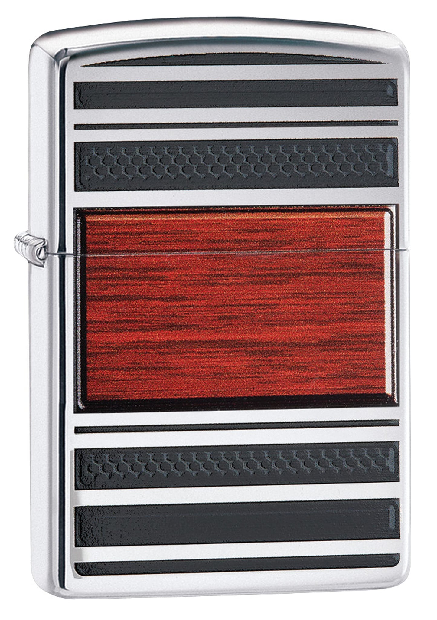 Zippo Wood Grain High Polish Chrome Pipe Pocket Lighter