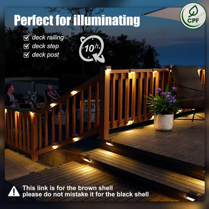 SOLPEX Solar Deck Lights Outdoor 16 Pack, Solar Step Lights Waterproof Led Solar lights for Outdoor Stairs, Step , Fence, Yard, Patio, and Pathway(Warm White)