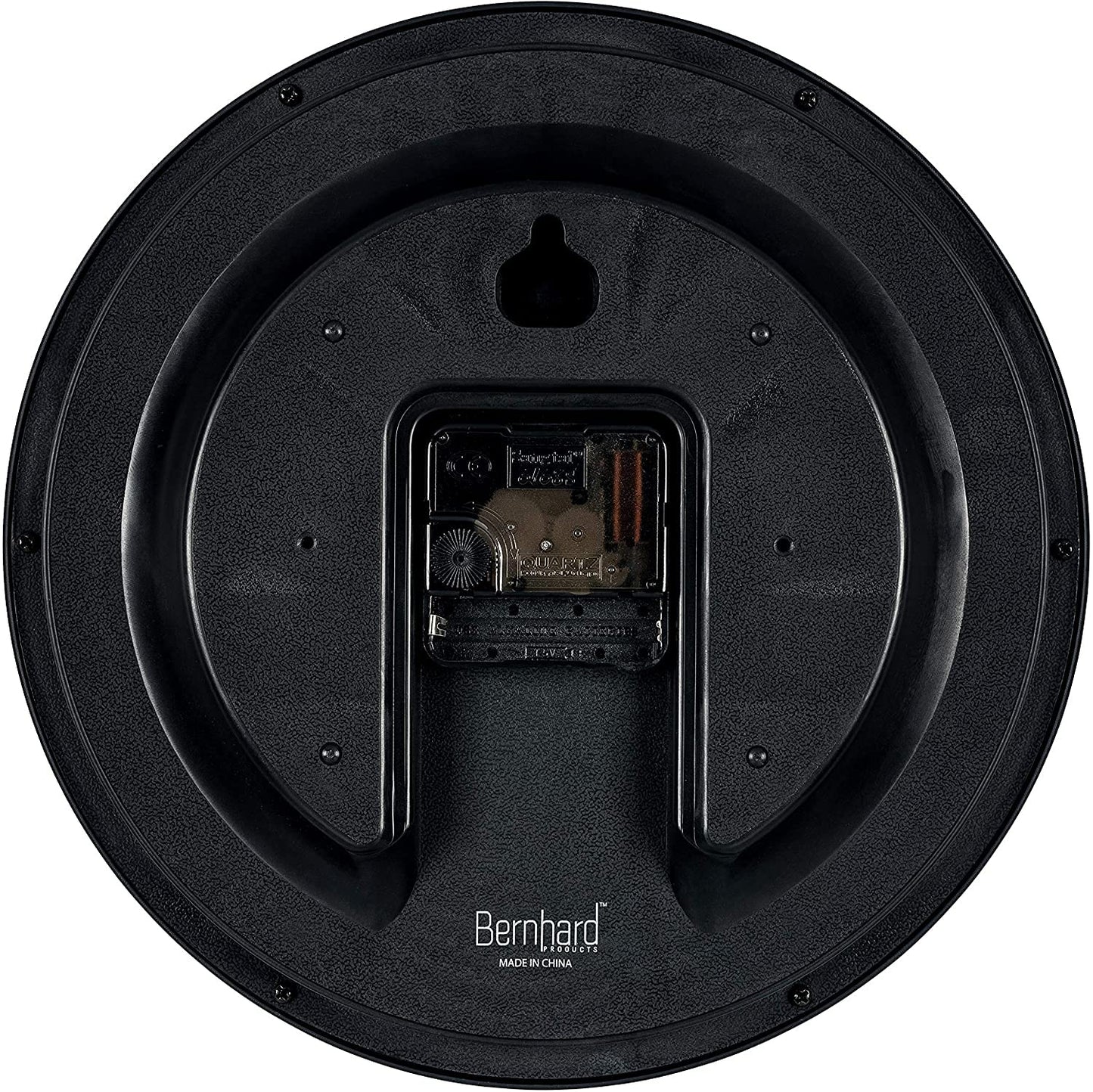 Bernhard Products Black Wall Clock Silent Non Ticking 10 Inch Quality Quartz Battery Operated Round Easy to Read Home/Office/Kitchen/Classroom/School Clock Sweep Movement