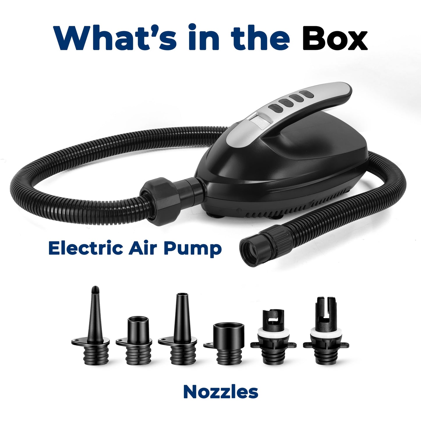 SereneLife Inflatable Paddle Board Pump Compressor - 16PSI High Pressure SUP Inflator - 12V DC Car Connector - Electric Air Pump for Paddle Boards, Boats, Rafts, Pool Toys, Water Sports