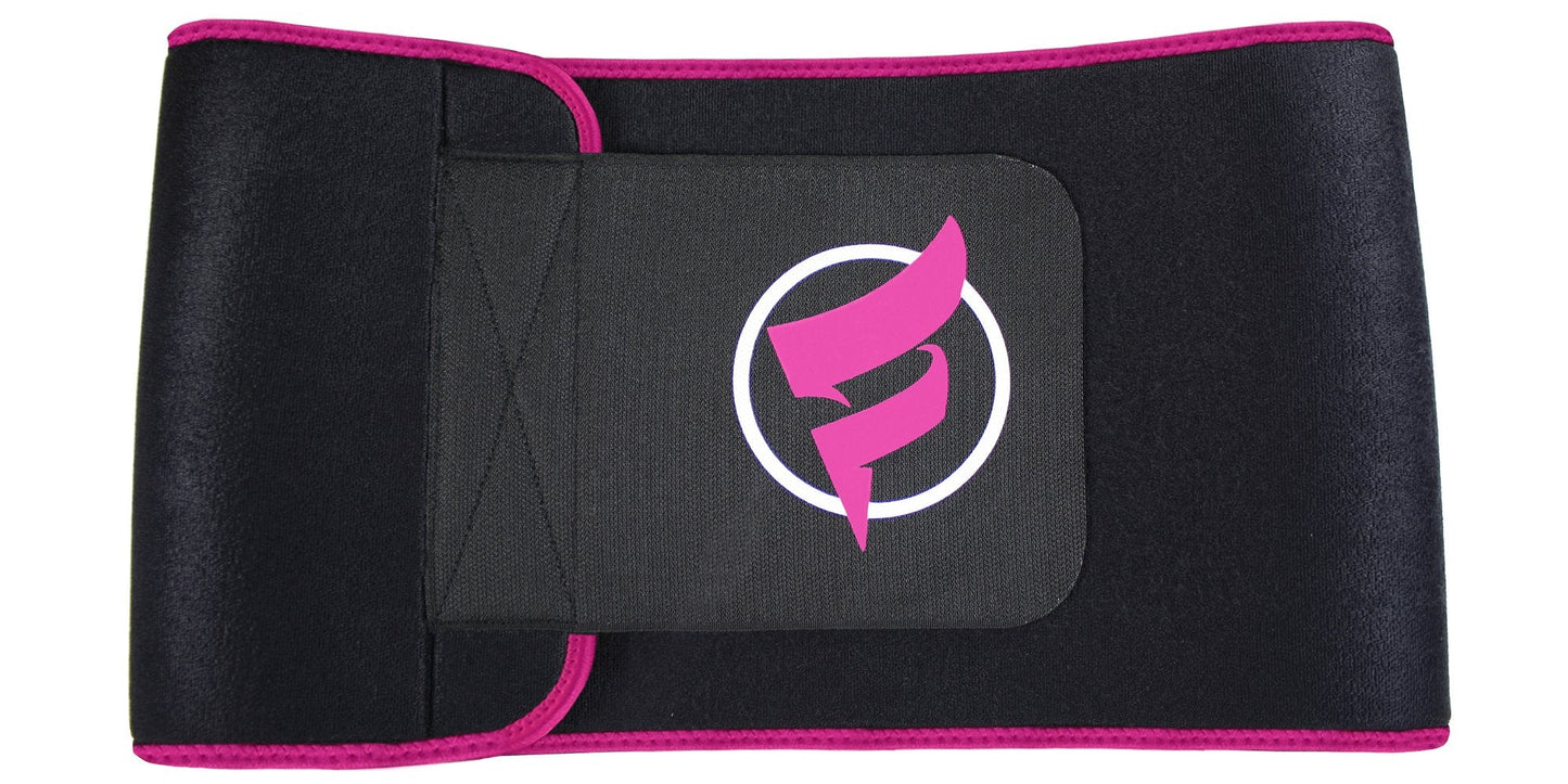 Fitru Waist Trimmer Sauna Ab Belt for Women & Men - Waist Trainer Stomach Wrap Pink