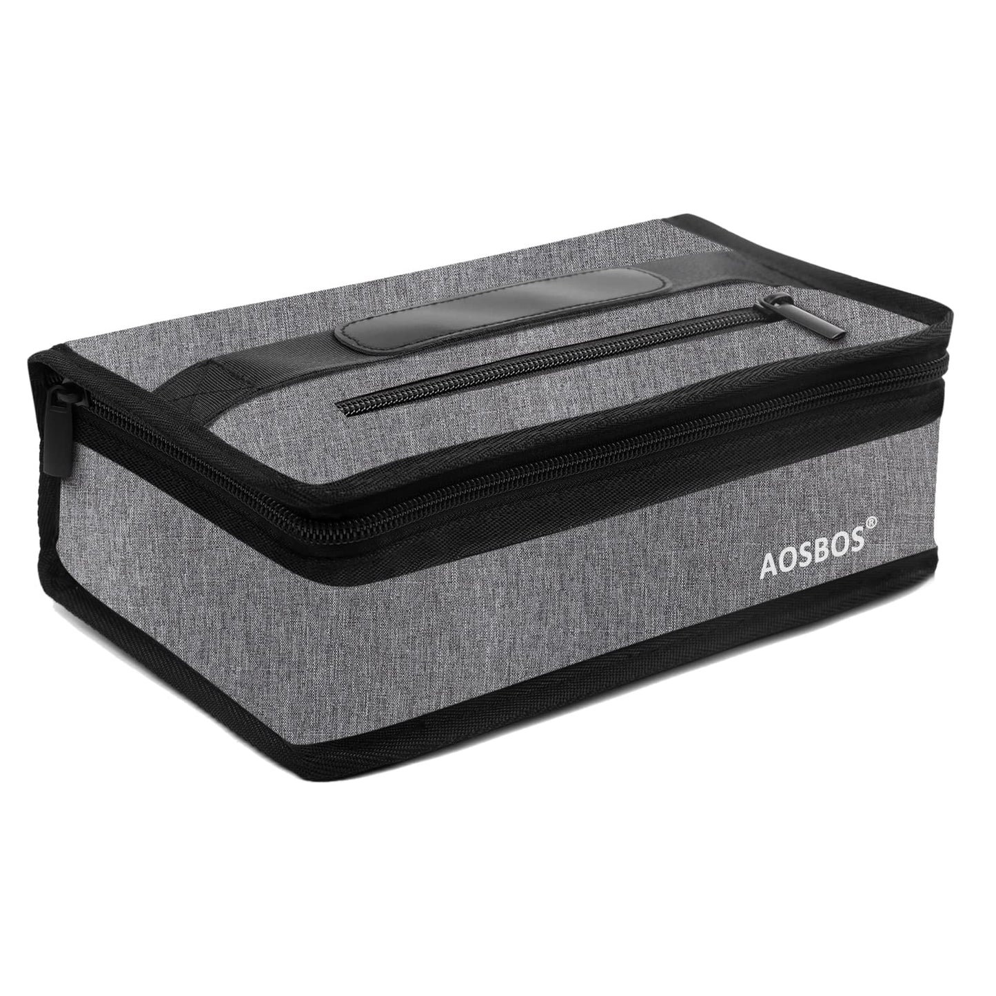 Aosbos Small Insulated Lunch Bag - Compact Lunch Box for Portion Control, Work & Office, Grey