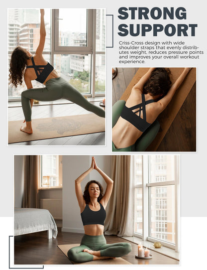 Sports Bras for Women High Support Large Bust, Outdoors High Impact Yoga Wireless Padded Bras,White Padded Low Back Athletic Sleep Workout Strappy Racerback Sports Bra Black XL-1