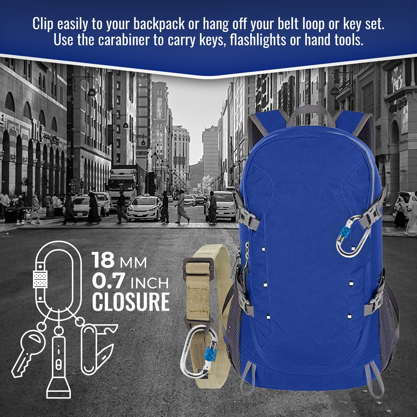 XTEK Climbing Carabiner 25kN – Heavy Duty Steel Locking Carabiner Clip – Large O-Shape Oval Caribeaner for Rock Climbing, Mountaineering, Rappelling – CE/UIAA Certified Climbing Gear