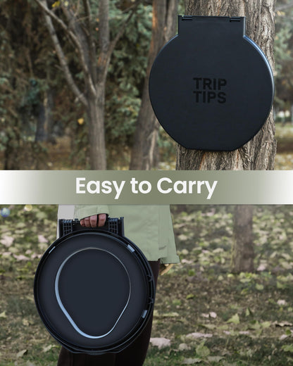 TRIPTIPS Portable Toilet with Soft Cushion, 5 Gallon Rotatable Lid, Adults and Kids Camping Toilet Seat for 5 Gal Bucket