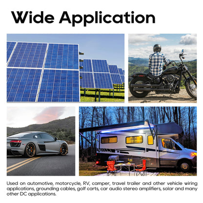 TOPDC 4 AWG Battery Cable 24-Inch Battery Inverter Cables Set All Copper Conductor Wire with 3/8" Ring Terminals (4 Gauge x 24 Inches) for Car Truck RV Solar, Replacement Parts & Accessories