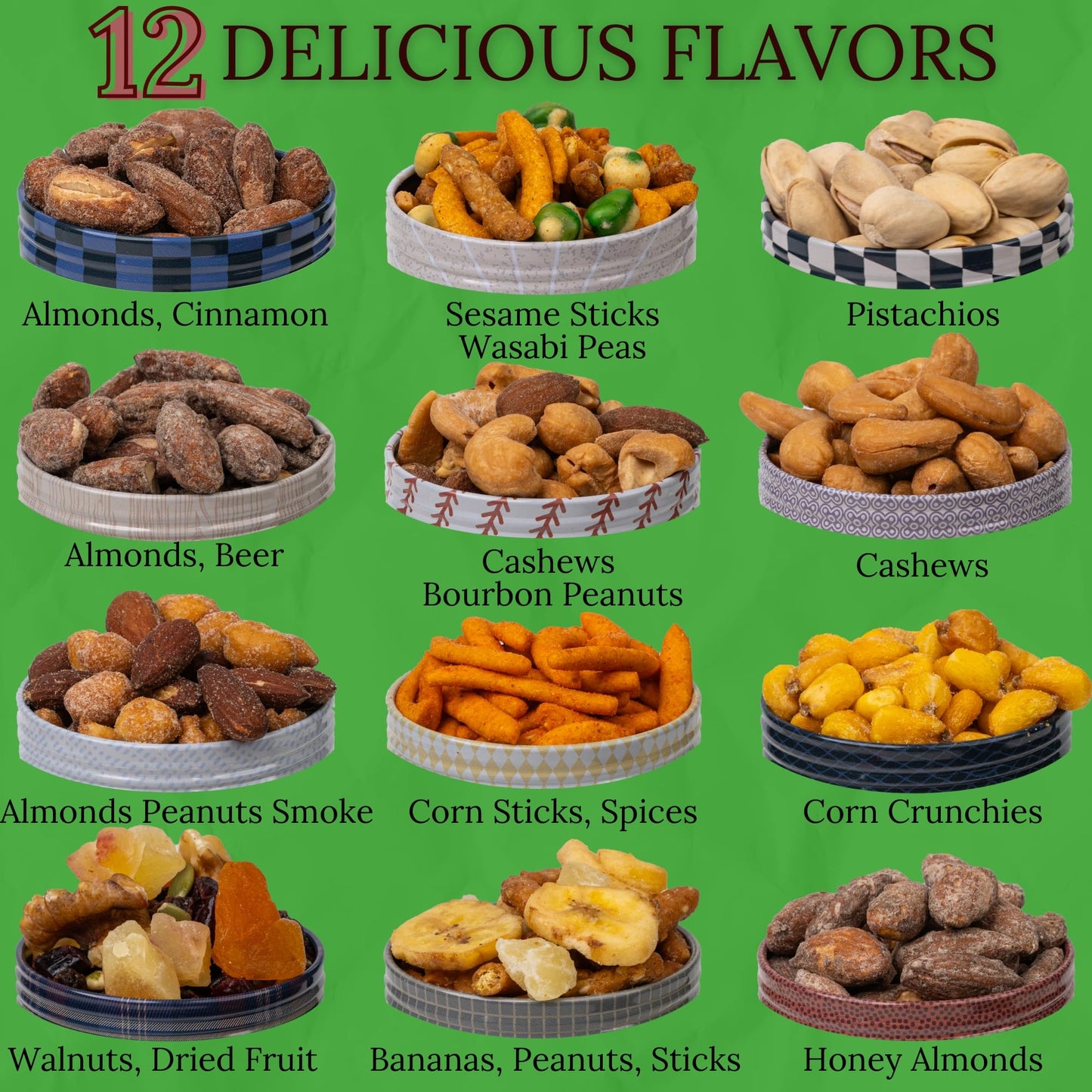 Snack Box Gift Basket, Birthday Gift for Men, Food Care Package, Unique Tins of Assorted Nuts, Snacks in Stunning Case - Treat for Men, Women, Dad, Friends, Family