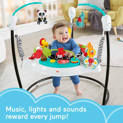Fisher-Price Baby Bouncer Pink Petals Jumperoo Musical Activity Center with Lights Sounds & Developmental Toys