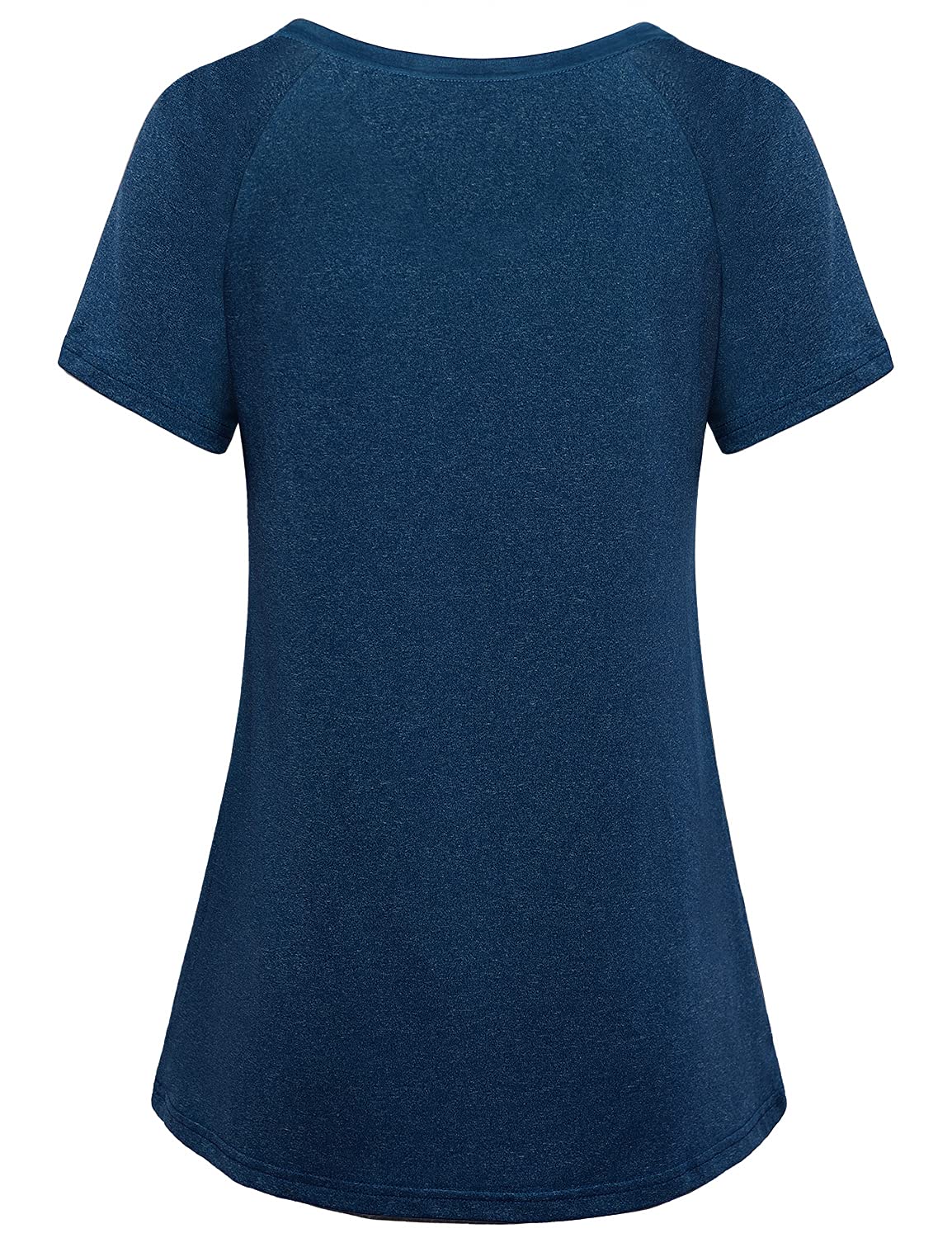 Vldnery Workout Shirts for Women Short Sleeve Yoga Tunic Tshirt Loose Fit Exercise Tops Training Running Clothes Fitness Tees Jogging Bike, Dark Blue 3X-Large